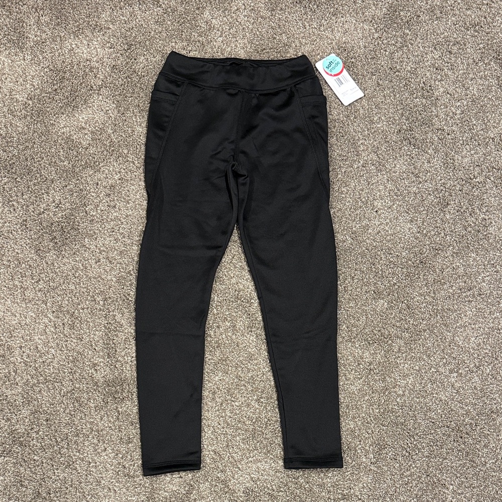 Marika - Girls Fleece Black Leggings, Size Small, NWT